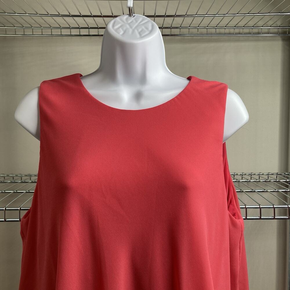 Lauren Ralph Lauren Womens Coral Layered Tunic Dress Size 14 Flowy Summer Beachy - Picture 9 of 13